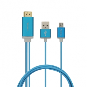 Micro USB to HDMI Cable MHL to HDMI HDTV Adapter Cable Cord for Samsung Galaxy S/Note 3/Note 2-Blue
