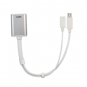 Micro-USB to HDMI MHL Adapter in White