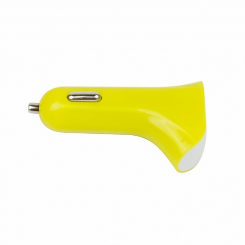 Car Charger 2.1A Dual USB Port Rapid Car Charger Adapter for Apple iPhone/Samsung And More-Yellow