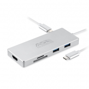 All Smart Life 3.1 USB Type c hub with HDMI Output  Power Delivery, 2 SuperSpeed USB 3.0 Ports, 2 Card Reader Ports