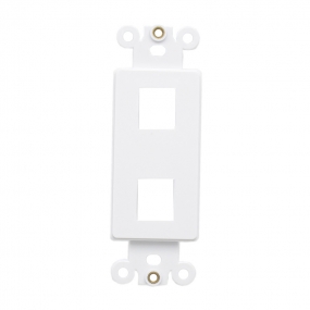 Custom and Design QuickPort Decora Wall Plate Insert for 2-Port Keystone Jack - White