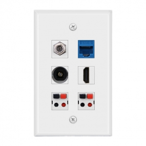 Combined panel with1F Type 1port cat6 1port Toslink 1 Port HDMI  2 Speaker Jack wall plate