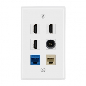 Multi Panel include 3 port HDMI and1 CAT6  and 1CAT3  and1 Port Toslink wall plate