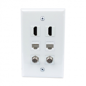 Easy installation 2 Port HDMI and 2 Port CAT5e and 2 port F type wall plate covers