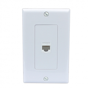 Easy Installation RJ45 Wall Plate Cat5E - White