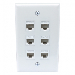 Home Decoration 6 Port Cat5e Female-Female Wall Plates