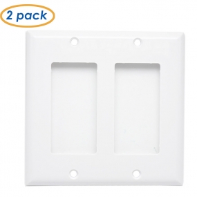 （2-Pack ） 2 Gang 2 Port Keystone Wall Plate Big Hole