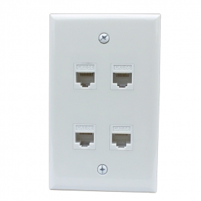 New 4 Port Cat5e Female-Female Wall Plates