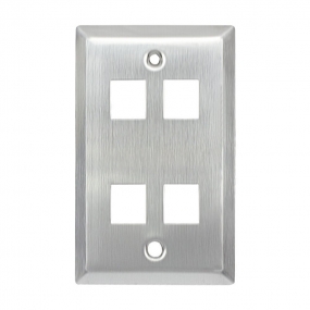 Stainless Steel wall  Plate,1-Gang,Cat5 Wall Plate (4 Ports)