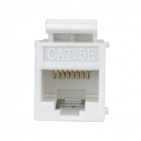 Cat5E RJ45 Double Female Keystone Jack Inline Coupler - White