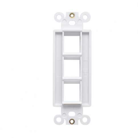 (5 Pack) QuickPort Decora Wall Plate Insert for 3-Port Keystone Jack - White