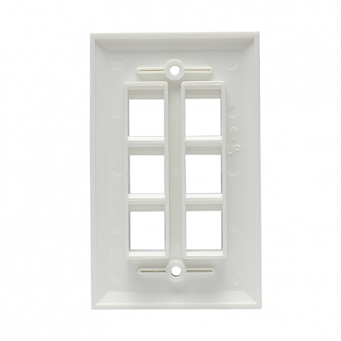 (5 Pack) Wall Plate with 6-Port Keystone Jack in White