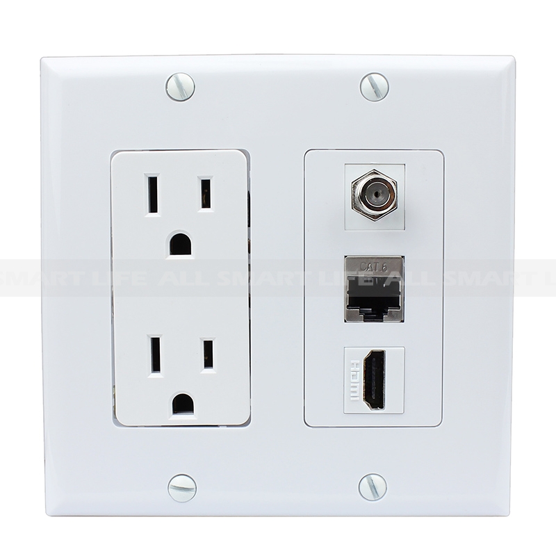 One Electrical CP1509 Polished Chrome Single Co-axial TV socket white insert 