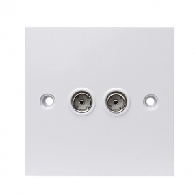 9.5 tv  Double Port Tv Wall Socket AV Wall Plate For UK