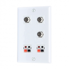 Home Improvement 3 Port Coax Cable TV F Type 2 port Speaker Wall Plates