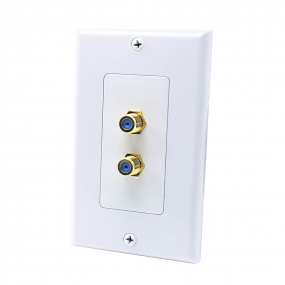 2 Port F jack connector Home Theater system Wall plate For USA