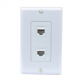 2 Port Cat6 Female-Female Removable Wall Plate White