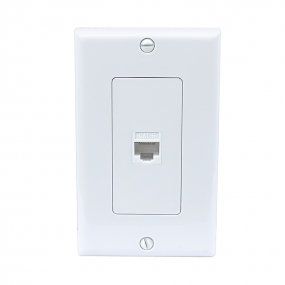 NEW 1 Port Cat6 Female-Female Wall Plate White