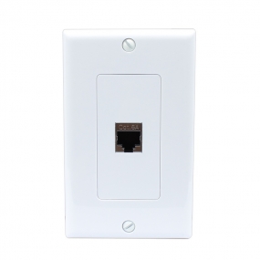 New easy installation CAT 6A 1 Port Shielded Cat6A Wall Plate 1 Gang Decorative White