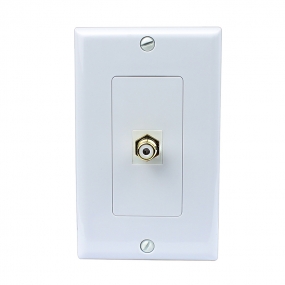 Single F-Type Coaxial Wall Plate