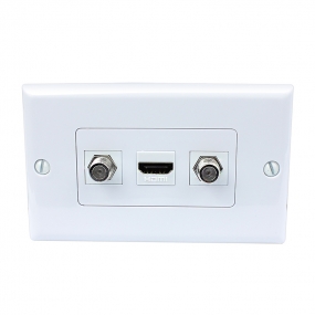 New portable installation 1 Port HDMI 2 Port Coax Cable TV F Type Wall Plate Decora