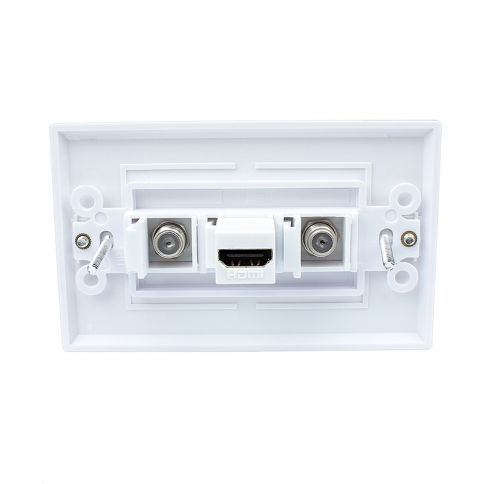 New portable installation 1 Port HDMI 2 Port Coax Cable TV F Type Wall Plate Decora