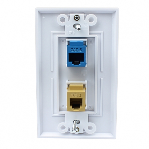 Easy installation 1 Cat3 Ethernet 1 CAT6 Ethernet Wall Plate