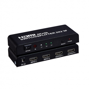 2X2 HDMI Switcher/Splitter Support Ultra HD 4K x 2K | 3D 1080p  Includes IR Remote Control