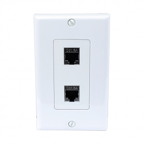The New 2 Port Shielded CAT 6A Wall Plate for high Performance Cat6a/RJ45/ Shielded Ethernet Cable