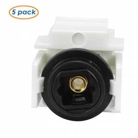 （5-Pack ）Keystone Jack TOSLINK Female to Female Coupler Adapter