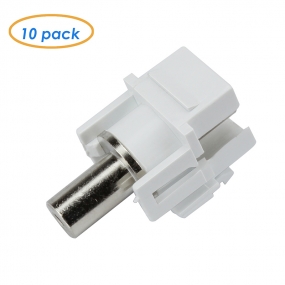 AllSmartLife® 10-Pack  Keystone Jack-3.5mm stereo Female to Female - White