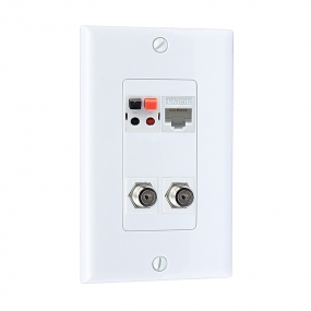 Home Improvement 2 Port Coax Cable TV F Type 1 Port Cat5e Ethernet 1 port Speaker  Wall Plates