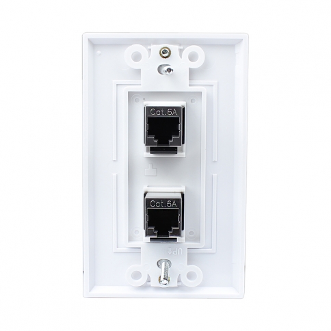 The New 2 Port Shielded CAT 6A Wall Plate for high Performance Cat6a/RJ45/ Shielded Ethernet Cable