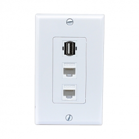 The new combination 2 port CAT6 and 1 port USB wall outlet