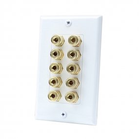 10 Port Binding Post Home Theater system Wall plate For USA