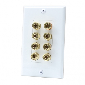 8 Port Binding Post Home Theater system Wall plate For USA