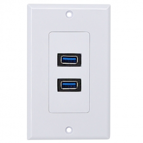 New design high speed USB 3.0 A-A Wall plate panel with 2 ports charging with all usb devices white