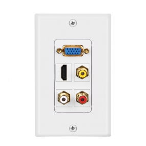 1 HDMI and 1 VGA and 3 RCA wall plate