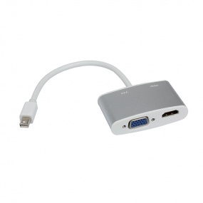 New Mini Displayport to HDMI VGA 2 in 1 Cable Adapter Aluminium Case for Apple Macbook/iMac