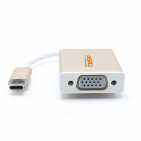 USB 3.1 Type C to VGA 1080p Hdtv Adapter Cable Aluminium Case for 2015 New 12 Inch Macbook - Golden