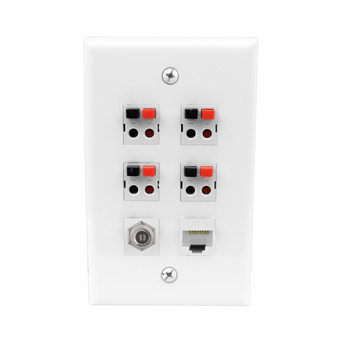 1-Gang White F-Type Coax Cable Wall Plate Insert