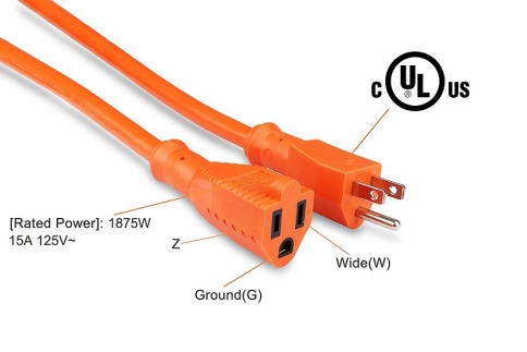 Outdoor Extension Cord 100ft 12/3C, Allsmartlife Vinyl Heavy Duty Outdoor/Indoor Power Extension Cable 100' 12 Gauge - 15A 125V 1875Watt SJTOW (Orange)