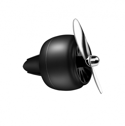 Car Fragrance Diffuser Vent Clip, Car Air Freshener Phytoncide Essential Oil Diffuser Remove Smoke and Bad Odors - Propeller Shape Design (Metal, Black, 2-Pack)