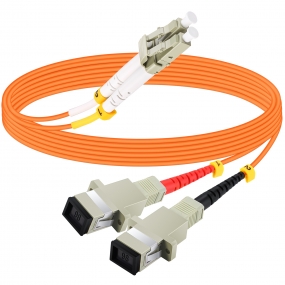 Fiber Optic Adapter Cable, LC to SC Multimode OM1 62.5/125 Duplex, Hybrid Connector Coupler Converter Dongle, Male to Female Mutual On-line Transfer Adapter - 6FT